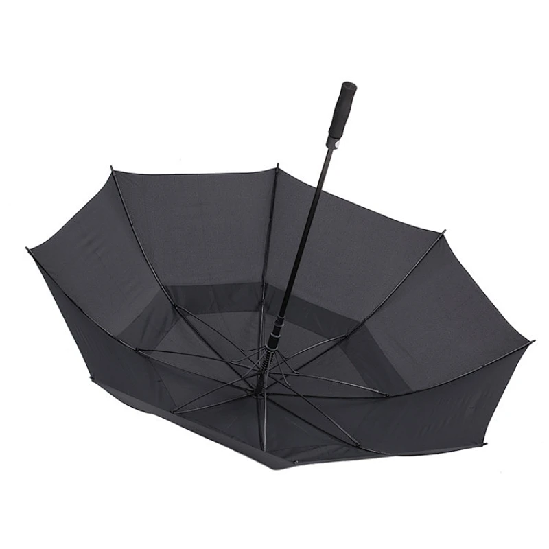 Automático Abierto Extra Grande Oversize Double Canopy Venteado A prueba de viento Paraguas impermeable para los regalos del día del padre