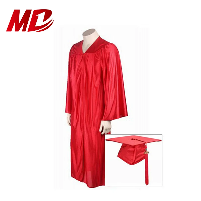 Wholesale High Quality shiny various color Graduation Gown
