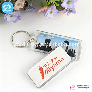 Heart shape promotion acrylic key ring/acrylic photo frame