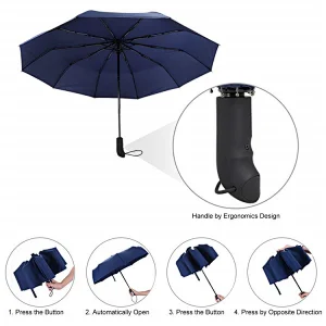 Amazon Windproof Lightweight Travel Umbrella Compact Automatic Open and Close Umbrella Unbreakable 10 Ribs Golf Umbrellas