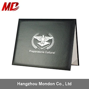 smooth leather degree certificate holder of high quality with custom logo