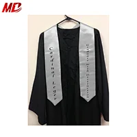 Decorated Imprinted Graduation Satin Gray Stoles with Customized Logo