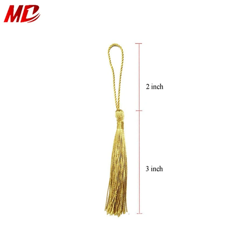 Decorated golden bookmark Tassels with 2-Inch Cord Loop Souvenir, Bookmarks