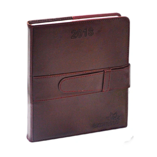 leather pu business organizer notebook and folder with company logo debossed