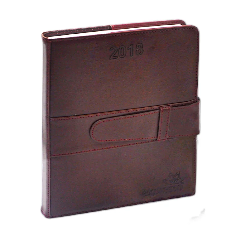 leather pu business organizer notebook and folder with company logo debossed