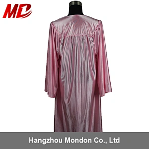 Wholesale High School Graduation Gowns&Caps with Tassel Shiny Bright Pink