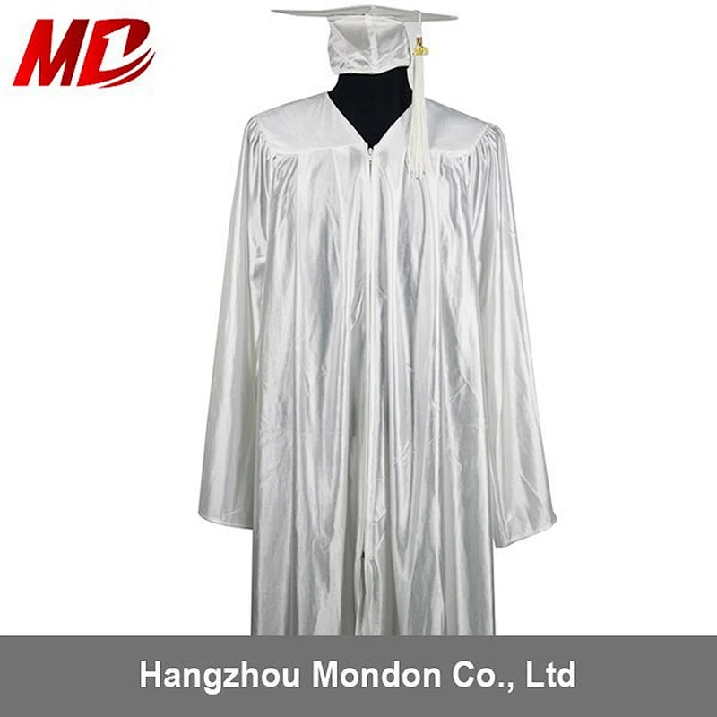 Wholesale College students Graduation Gowns set for Bachelor Shiny White