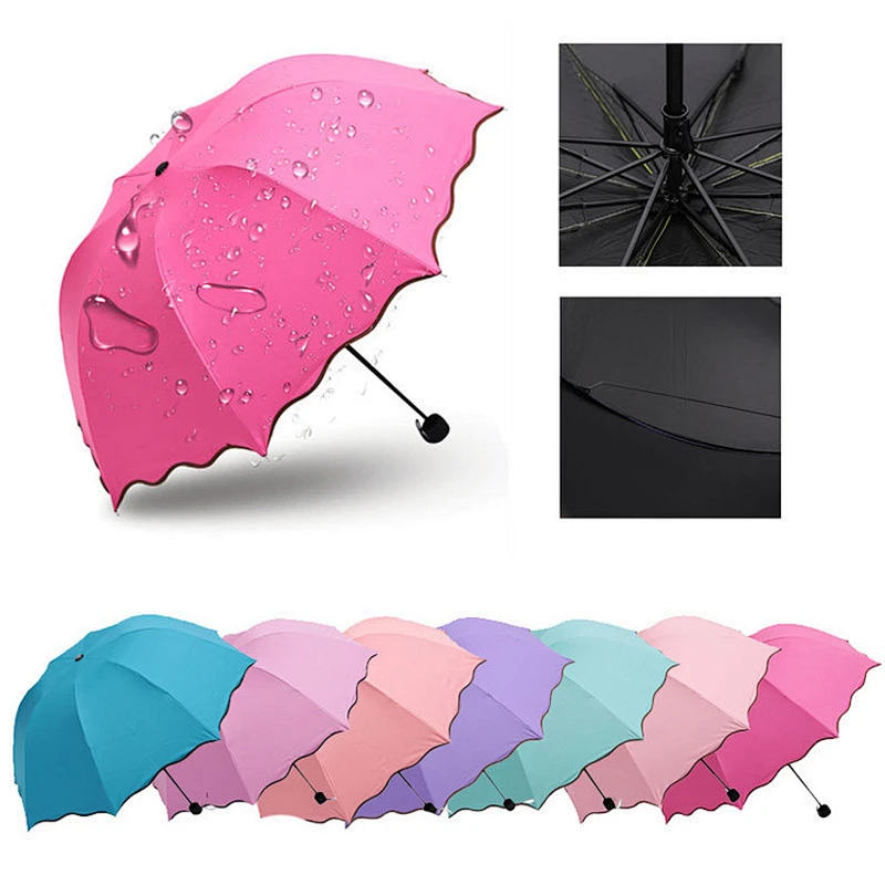 Mujer regalo 3 veces paraguas uv para promocionales