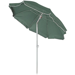 Sombrilla exterior grande con base de plástico.