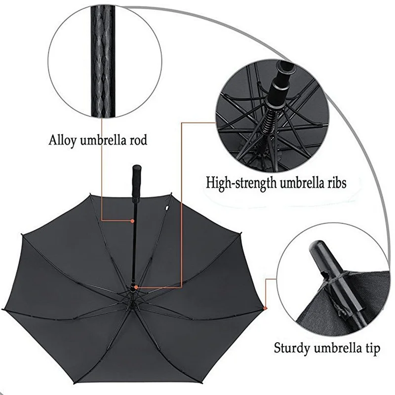 Custom logo advertising big strongest windproof golf umbrella