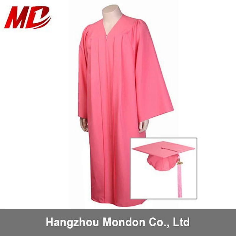 High School Graduation Gown academic robe with pink color