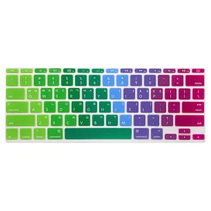 Custom Rainbow silicone keyboard cover korean keyboard protector laptop skin for Mac Book Air 11 English Version