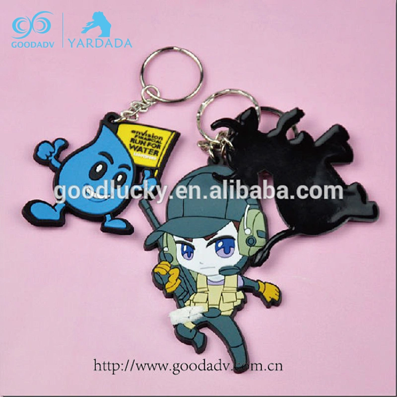 Factory oem custom 2D/3D injection soft pvc rubber keychain