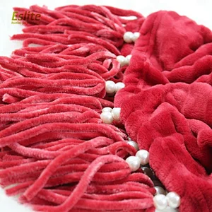 100% Polyester  Christmas Red  Embossed Flannel Fleece Blanket