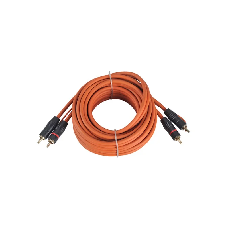 5m orange flexible frosted high end RCA cable for car speakers(RCA-20)