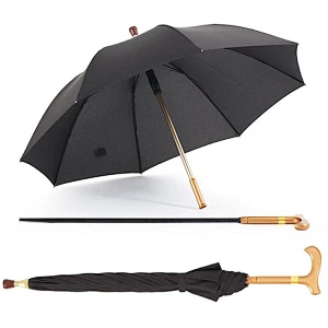 2017 new inventions black walking stick umbrella,crutch umbrella,special umbrella