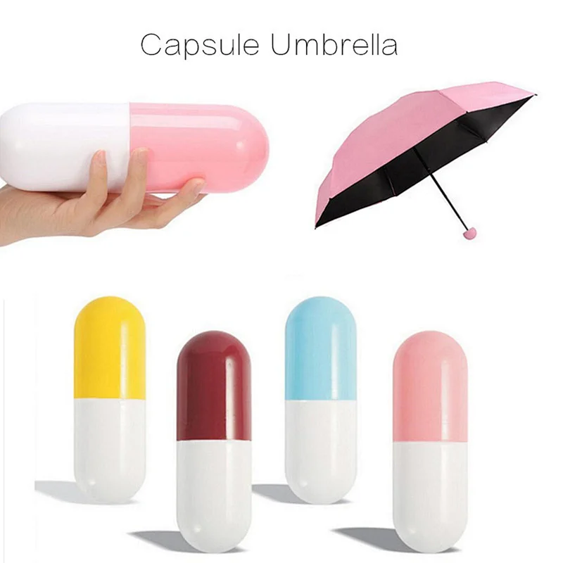 Guangzhou Portable Nano Mini Capsule 5 Folding Women Umbrella Sun/Rain Pocket Chuva