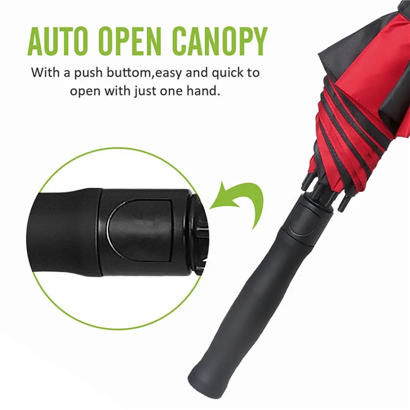 Large carbon fiber automitic straight golf umbrella