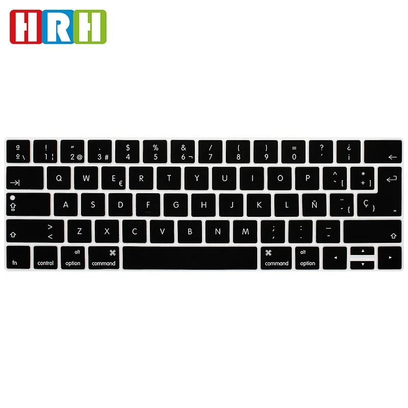 Spanish Language European Layout Keyboard Skin custom silicone keyboard cover For macbook pro 13 touch bar 15