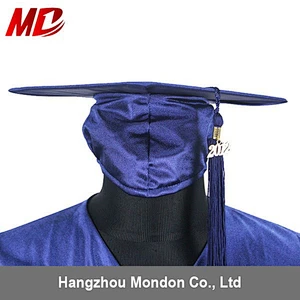 High School Graduation Cap and Gown Shiny Navy Blue
