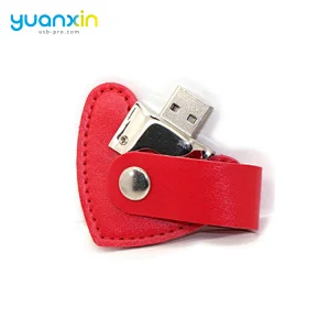 Heart Shape Leather Material Pendrive 8Gb 16Gb 32Gb 64Gb