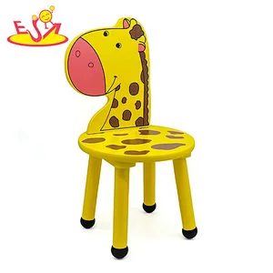 Top sale cartoon giraffe shaped kids wooden chair W08G004