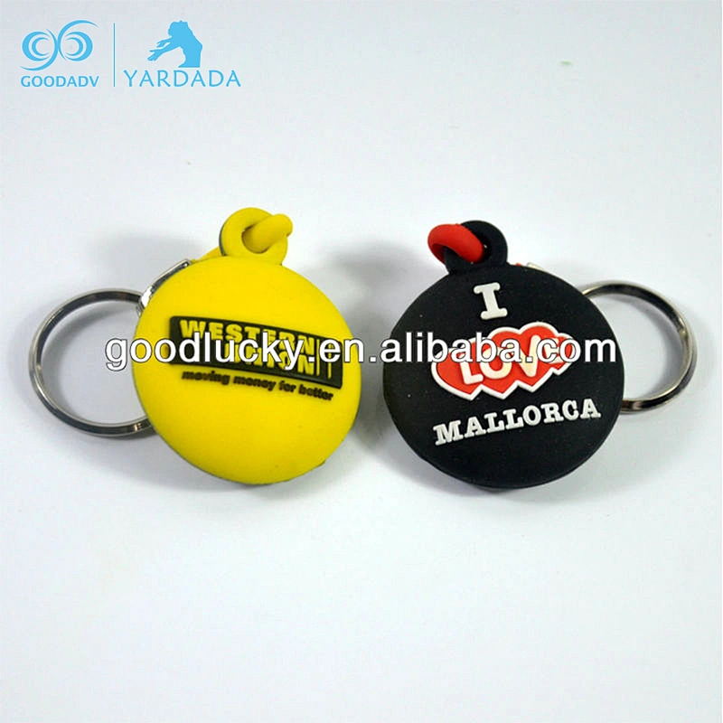 Guangzhou custom sorft plastic keyrings souvenir keychain 3d rubber keyring