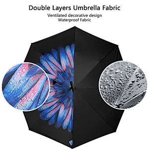 Double Layer Inverted Umbrella C Shape handle Reverse Folding Windproof UV Protection Big Straight Umbrella for Car Rain Outdoor