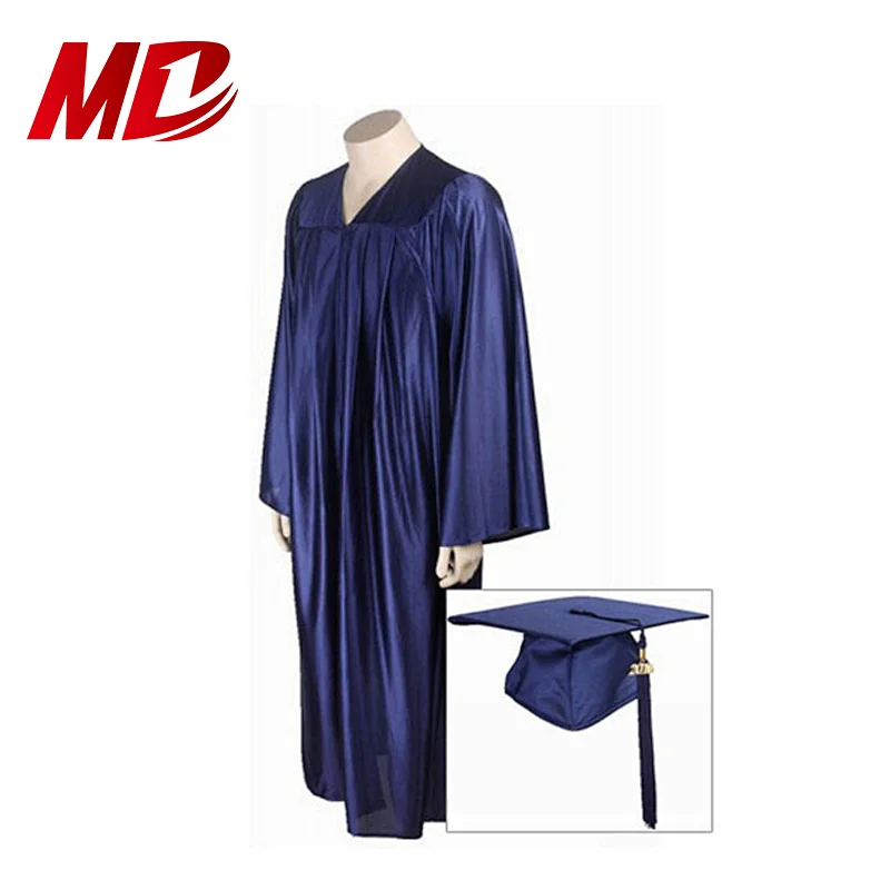 White Adult Shiny Graduation Gown Suit with Hat and Tassel