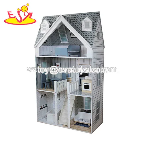 2018 Joyful assembled role play doll house wooden toys for kids W06A270