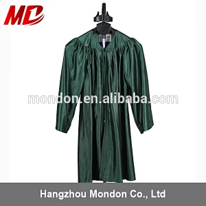 Wholesale High quality Forest Green 100% Shiny Polyester Child Graduation Gown Cap & Tassel