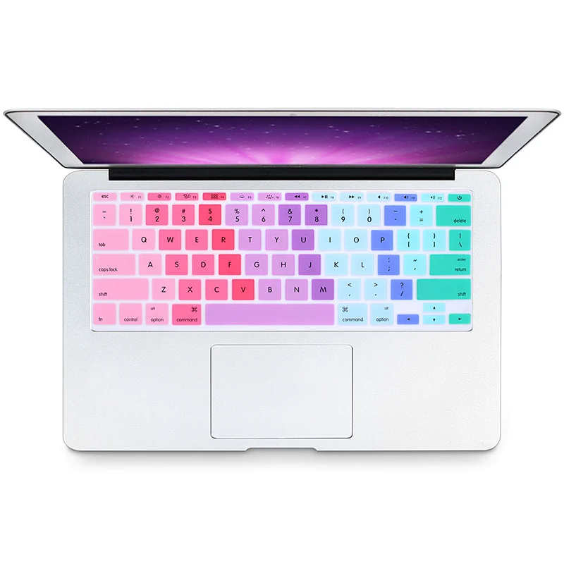 English Silicone Rainbow Keyboard Protector custom silicone keyboard cover for Macbook Air 11 for mackbook pro keyboard cover