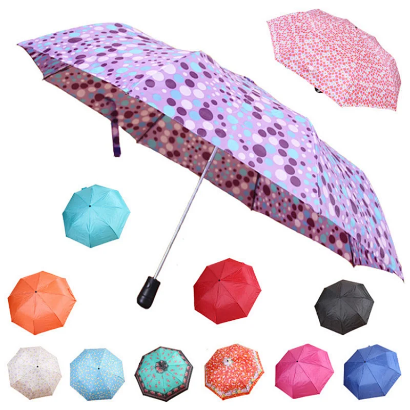 2017 Hot Selling Wholesale small Cheapest $1.00 Compact promotion 3 folding umbrella with custom logo printing