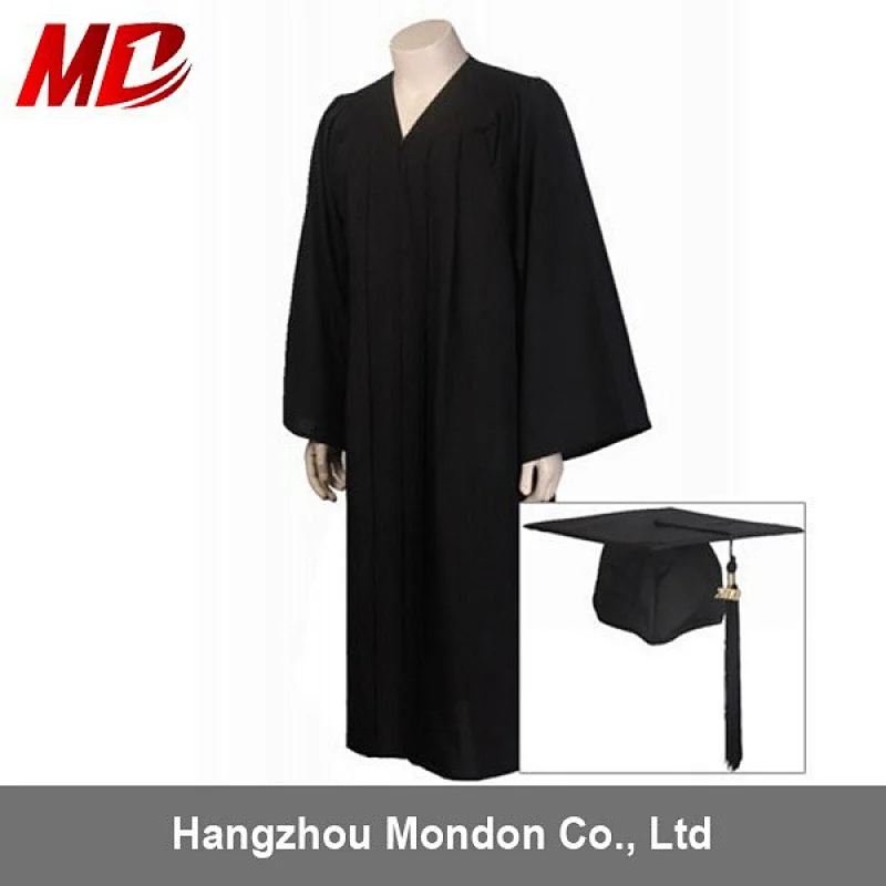 High School black classical Graduation Robe