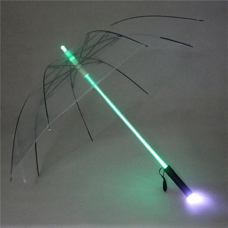 Venta al por mayor All Weather Metal Ribs PVC Clear LED Golf Umbrella