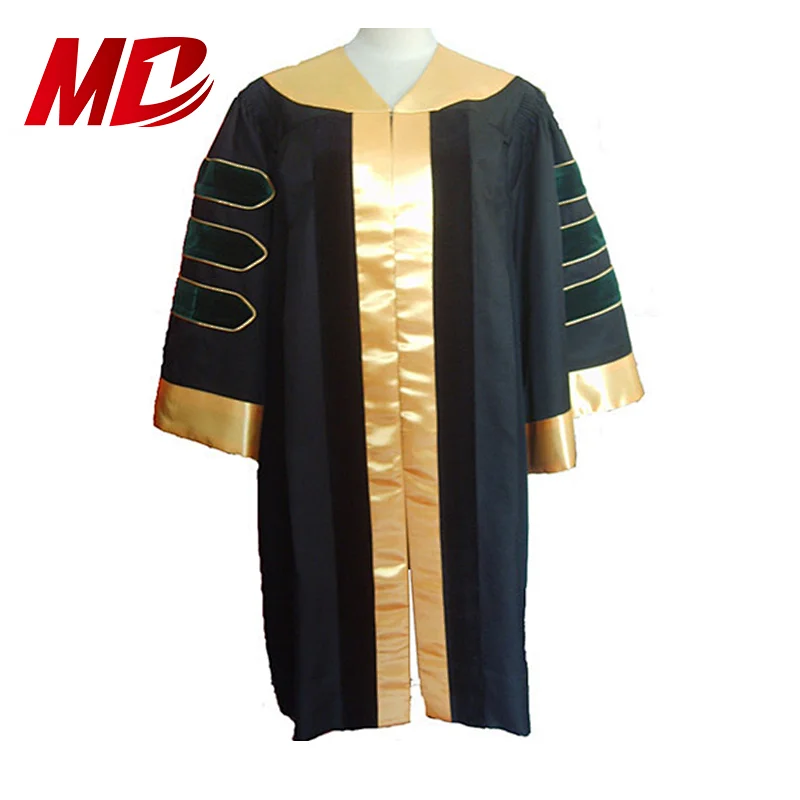 Customized No Closure PHD Doctoral Graduation Gown
