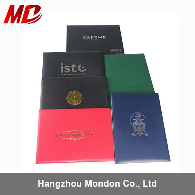 Promotion sale- discount Graduation Diploma Cover certificate folders smooth leather with stamp logo