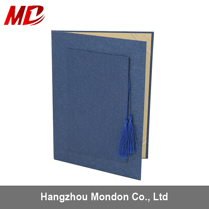 Straw Certificate Cover with mini tassel paper for diploma holder