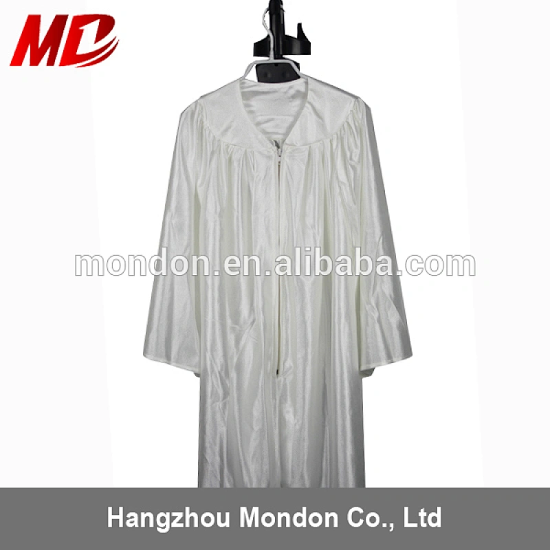OEM Shiny White Graduation Gown Disposable for Child