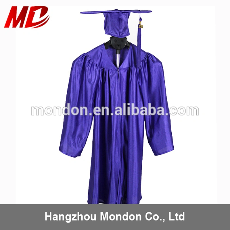 Purple Shiny Children Graduation Robes For School