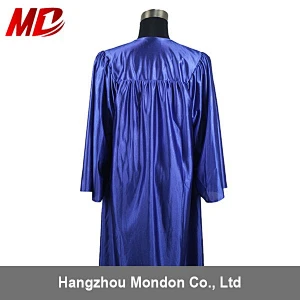 High School Graduation Cap and Gown Shiny Navy Blue