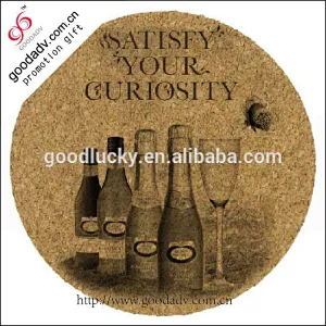 Customized printed logo round cork coaster for restaurant