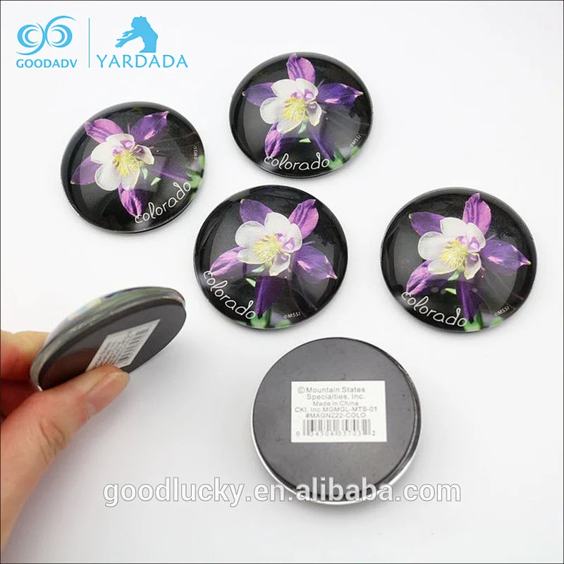OEM production Fancy Heart Shaped crystal glass refrigerator magnets