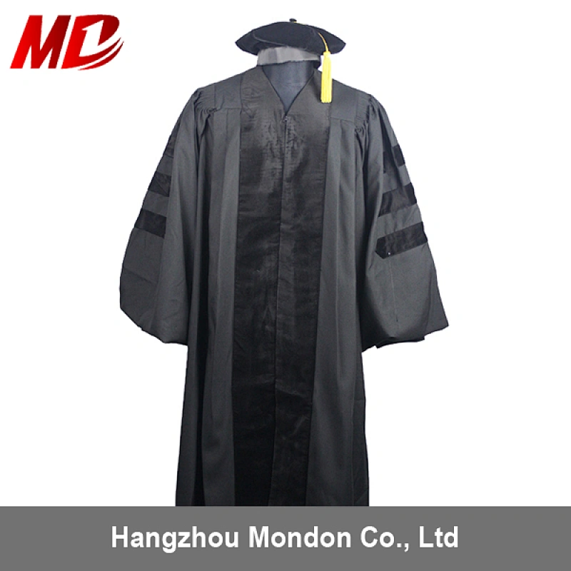 College Cap and Graduation Gown university gown for Doctor Degree