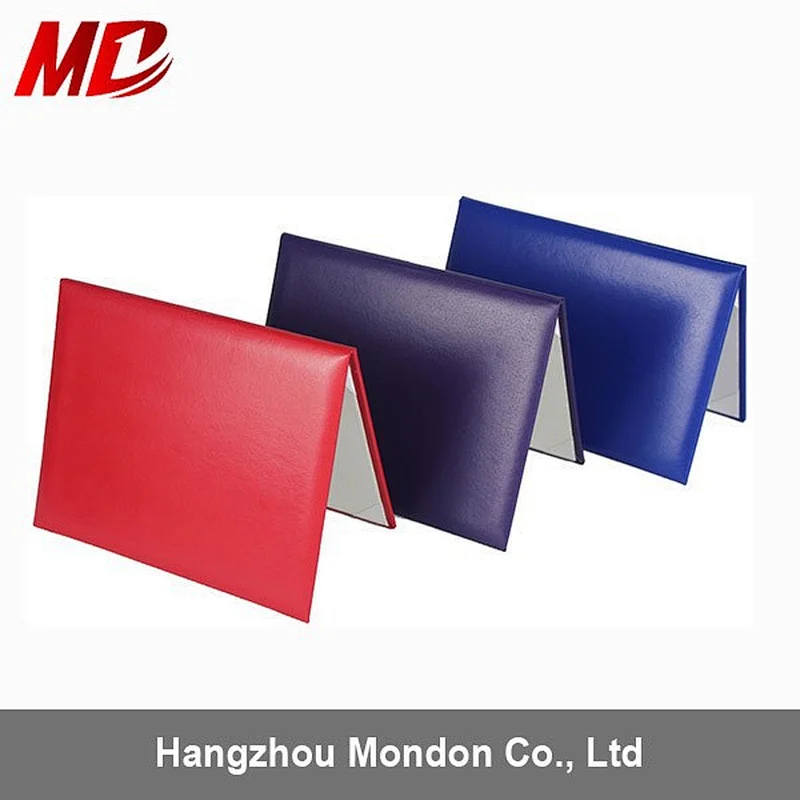 Beautiful color smooth Leatherette rolls paper manufactures custom certificate holder/cover zip