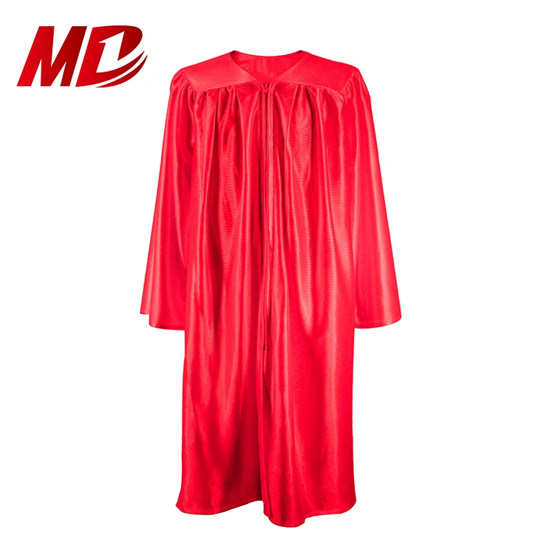 Factory price shiny red kindergarten graduation gown & cap