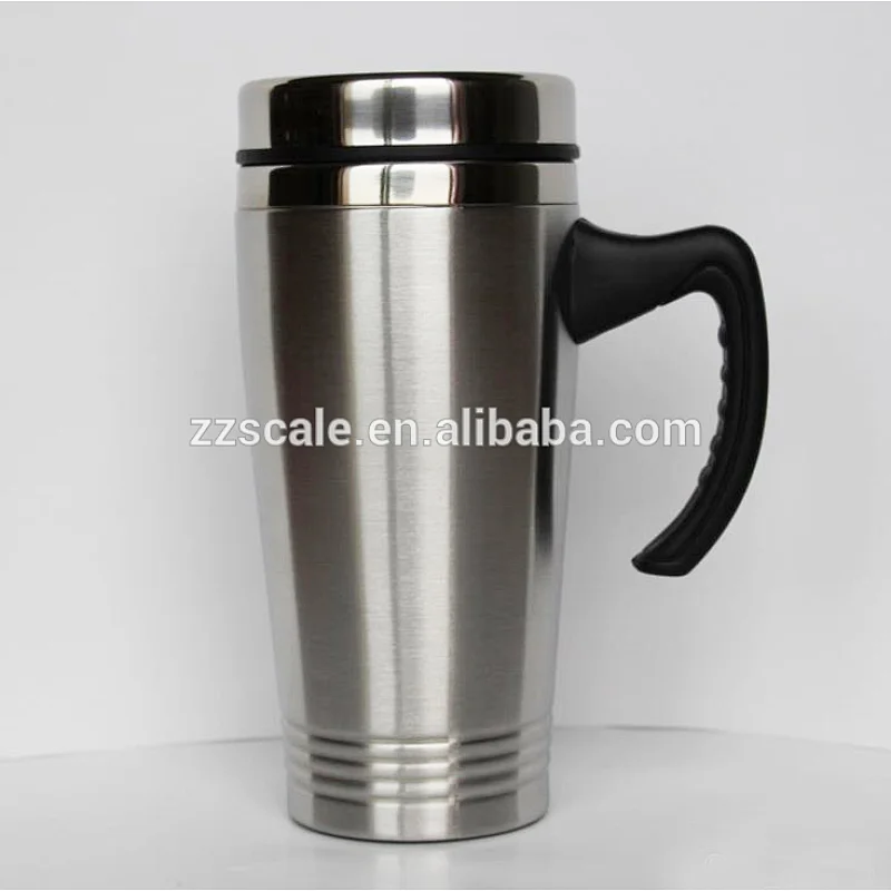 Double Wall Stainless Steel Coffee Mug Beer Mug With Smooth Arc Handle