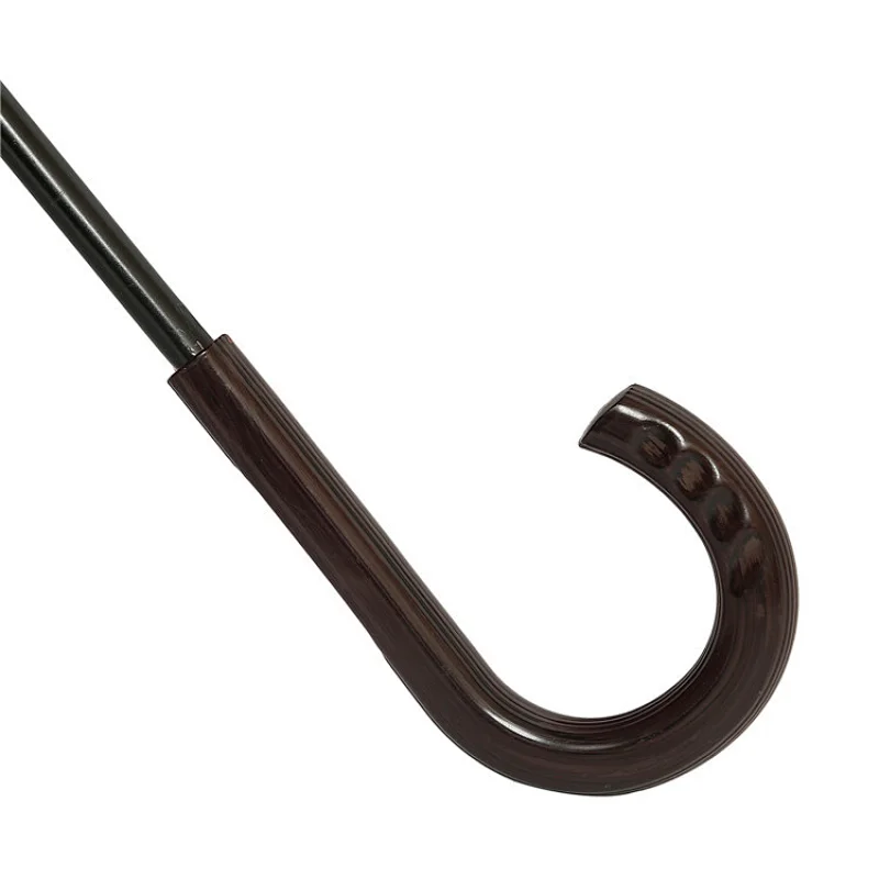 Best selling Windproof Luxury Chestnut Wooden Crook Handle Walking Stick Umbrella