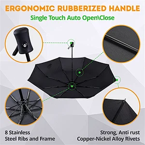 El mejor paraguas plegable plegable compacto a prueba de viento del viaje ligero ligero a prueba de viento