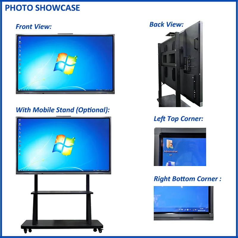 75 inch wall mount lcd touch screen display monitor